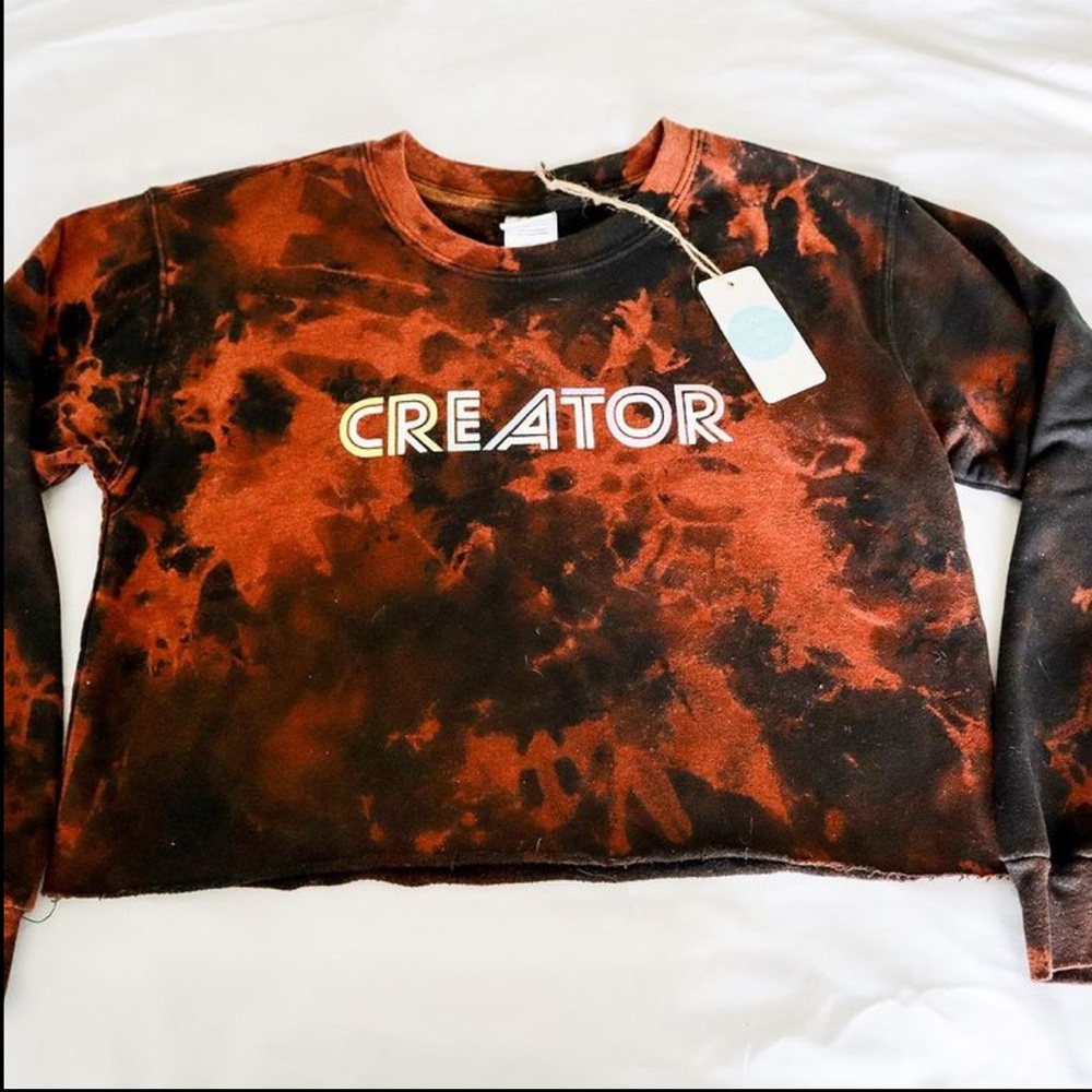 Bleach dyed cropped sweatshirt